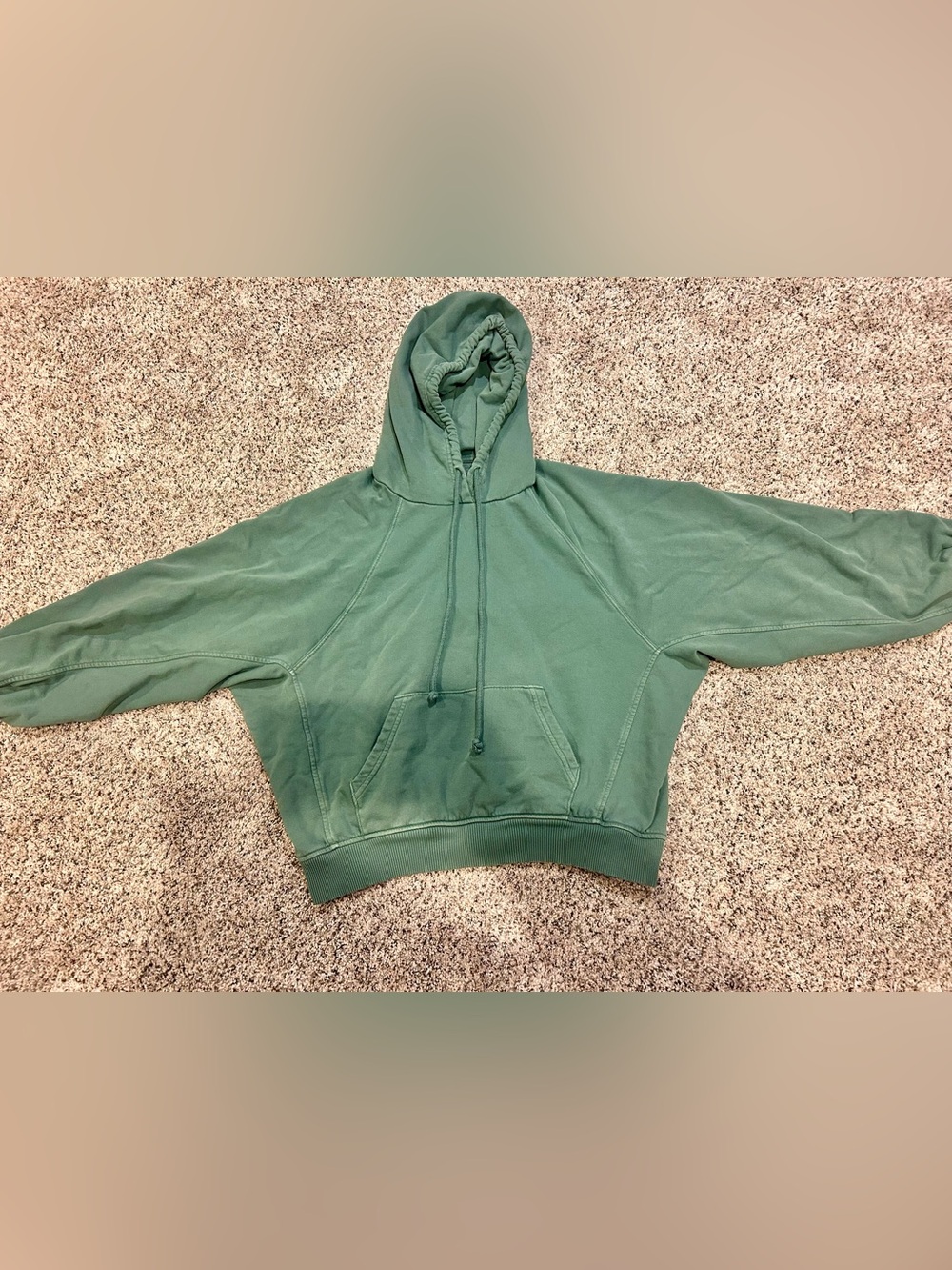 Madewell Dusty Sage Cropped Hoodie
